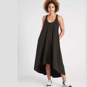 Athleta Presidio Dress Black Racerback Hi-Low High Low